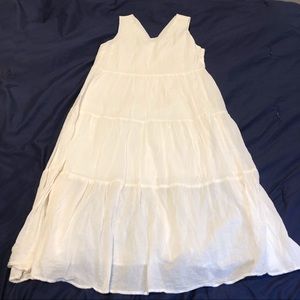 A New Day White Tiered Midi Dress Flowy Sundress